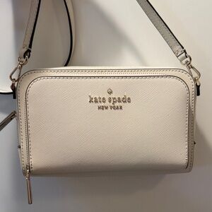 kate spade Cream Crossbody Bag with Gold Logo